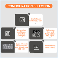 Cermin Kamar Mandi LED Persegi Panjang Modern dengan Lampu LED, Anti Kabut IP44, Sakelar Sensor Sentuh, Desain Tanpa Bingkai, Pemasangan di Dinding Pabrik