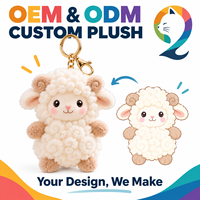 Porte-clés en peluche personnalisé avec logo brodé, taille et couleur au choix, pour projets promotionnels d'entreprise, mascotte