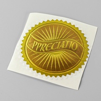 Autocollant rond en papier doré avec logo 3D, faible MOQ, logo personnalisé, logo en relief, étiquette autocollante, imperméable