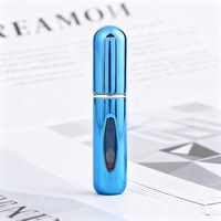 Botol Parfum Semprot Kaca Mini Portabel Isi Ulang Ramah Lingkungan dengan Casing Aluminium atau Kulit