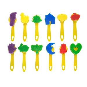 Set di Pennelli in Spugna <span class=keywords><strong>per</strong></span> Bambini Bview Art - Kit Fai-da-Te con Timbri e Stencil in EVA <span class=keywords><strong>per</strong></span> Lavori Artistici su Cartoncino, Lavabile e Non Tossico - Product Image 1