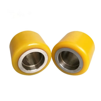Roue à rouleaux de charge en polyuréthane PU 80x50/55-20mm avec roulement 6204-ZZ, centre en acier, rouleau en PU moulé durable