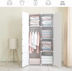 Mô Hình Gỗ Tủ Quần Áo Di Động Closet Để Treo Quần Áo Kết Hợp Armoire Modular Cabinet Để Tiết Kiệm Không Gian Cho Sách Đồ Chơi - Product Image 4