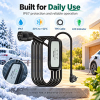 Chargeur EV portable de type 2 CE TUV CB RoHS 16A 230V 3,5kW IEC 62196-2 IEC 61851 LED IP67 Câble de 5 m Fournisseur OEM ODM Vente en gros