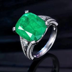 Anillo de Esmeralda Natural de <span class=keywords><strong>Colombia</strong></span> de 9.92ct en Oro de 18k SGARIT, Joyería Fina para Mujer, Joyería de Piedras Preciosas, Anillo de Esmeralda de Estilo Vintage OEM - Product Image 3