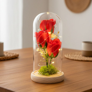<span class=keywords><strong>Prix</strong></span> d'usine en gros – Roses éternelles élégantes et préservées sous cloche en verre pour la fête des Pères – Longue durée (3-5 ans) - Product Image 2