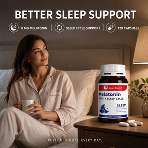 Complément de mélatonine Shecome 8 mg de qualité supérieure, 120 capsules végétales pour un sommeil sain, le soutien contre le stress et les antioxydants pour adultes - Product Image 3