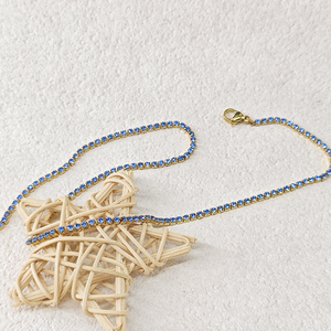 Collier réglable de 38 cm en acier inoxydable plaqué or PVD, étanche, avec pierre de naissance et zircon 3A+, style chaîne tennis - Product Image 5