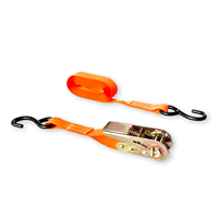 Kit de sangles à cliquet en polyester avec crochet en S, certifié CE, capacité de charge de 1000 kg, pour sécuriser les charges sur les camions, les remorques et les fourgons