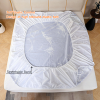 Housse de matelas en soie glacée lavable en machine de haute qualité, ultra douce, imprimée, pour l'été, linge de lit respirant et lisse pour la maison
