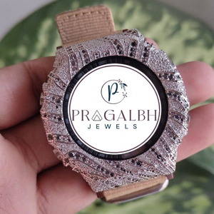 นาฬิกา Pragalbh Jewels ประดับเพชรโมอิสซาไนต์แบบเต็มหน้าปัด ตัวเรือนสแตนเลสสตีล สำหรับผู้ชาย สุดหรู - Product Image 1