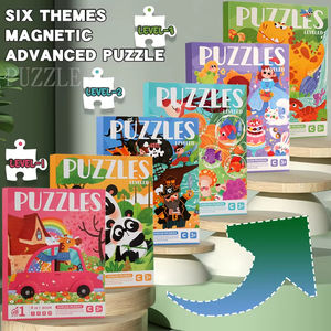Vente en gros de livres magnétiques pour enfants activités d'apprentissage jeu de voyage puzzle animal dinosaure puzzle magnétique pour les tout-petits - Product Image 2