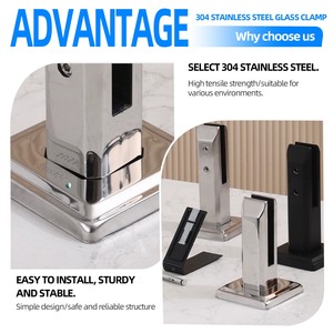 Clôture en <span class=keywords><strong>verre</strong></span> moderne pour extérieur, garde-corps en <span class=keywords><strong>verre</strong></span> facile à installer, poteau de fixation moderne, garde-corps en acier inoxydable - Product Image 3