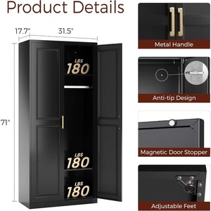 Modern Bedroom Storage Cabinet with <strong>Single</strong> Shelf Space-Saving Steel <strong>Wardrobe</strong> for Hotel and School Use Durable Large Capacity - Product Image 3