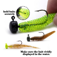 Hameçon Ned Rig Jig Head Finesse pour leurres souples, en acier haute teneur en carbone, à large ouverture, pour la pêche au bar en eau douce, tête cylindrique 3-7g