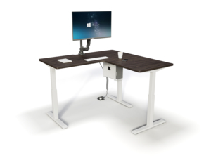 Muebles de oficina modernos, escritorio de oficina eléctrico de pie con altura ajustable en forma de L - Product Image 3