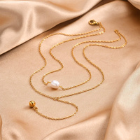 Colliers en acier inoxydable à pampilles superposées avec perles pour femmes, accessoires quotidiens étanches pour le cou, bijoux féminins tendance
