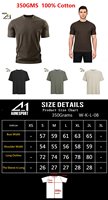 T-shirt lourd pour homme 350 g/m² ultra-doux 100 % coton couleur unie col rond coupe classique personnalisable avec logo OEM vente en gros en vrac
