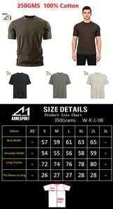 T-shirt surdimensionné en coton tricoté 100% 350g, ultra-doux, coupe classique, respirant, col rond, manches courtes pour homme - Product Image 2