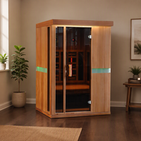 SS-200G Sauna sec 2 personnes à vapeur et infrarouge lointain à spectre complet, en bois massif écologique, facile à utiliser, avec fenêtres en travers.