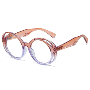 HS2201 femmina Unisex telaio in vetro di buona qualità moda con disegno scheletro lente rotonda blu blocco della luce per i giovani - Product Image 3