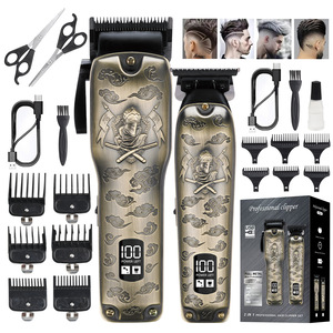 Kit de toilettage professionnel sans fil pour barbiers, tondeuse de finition électrique à l'épreuve de l'eau avec alimentation USB pour des coupes de précision - Product Image 1