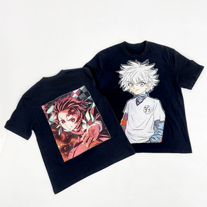 Nuova T-Shirt da Uomo con Collo Tondo, Manica Corta, Tessuto Jacquard di Alta Qualità, Traspirante, Stile Streetwear, Motivo <span class=keywords><strong>Anime</strong></span> Bianco - Product Image 1