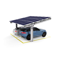 Structure de carport solaire fixe au sol en aluminium haute résistance ou acier au carbone, sur mesure OEM, auvent de stationnement pare-soleil