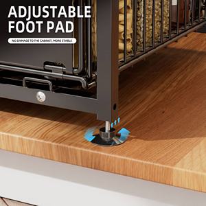 Organiseur de rangement coulissant à 2 niveaux en métal, réglable en hauteur, multi-usages, pour placard de cuisine ou <span class=keywords><strong>sous</strong></span> l'évier de salle de bain - Product Image 3