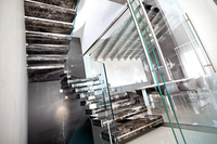 Nouvelles tendances Design luxueux escalier d'intérieur marches en pierre naturelle escaliers flottants en marbre faisceau escaliers droits flottants