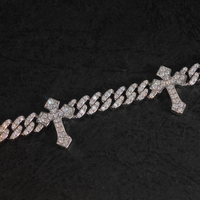 Bracelet chaîne cubaine Hip Hop 8 mm 7,5 pouces en argent sterling 925, entièrement serti de moissanite VVS, passe le test du diamant, bijoux de rappeur