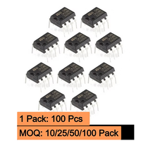 Circuit intégré double amplificateur opérationnel LM358P LM358N DIP 8 pour l'amplification de tension, les modules de capteurs et l'assemblage de cartes électroniques.