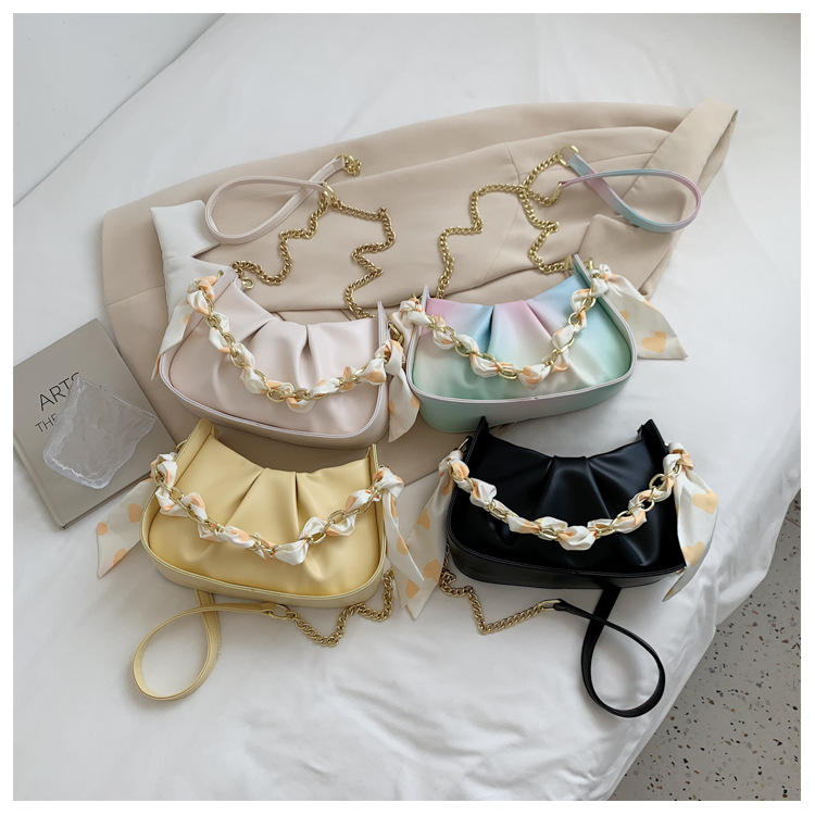 Trendy Women's Shoulder Bag Fold Cloud Underarm PU Leather