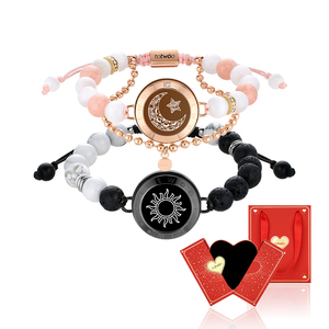 [Paquete especial] venta al por mayor <span class=keywords><strong>Totwoo</strong></span> Smart Tiger Eye Beaded Bracelets para parejas Bluetooth Nature Stone Jewelry Gifts - Product Image 1