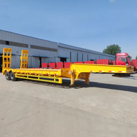 Semi-remorque surbaissée à col de cygne 4 essieux en acier, personnalisée par le fabricant, avec train de roulement robuste pour excavatrice