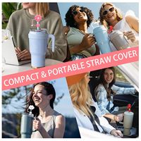 Prêt à expédier mignon Silicone fleur paille Topper couvre bouchons 100% sans BPA couvertures de paille pour pailles réutilisables pour tasses