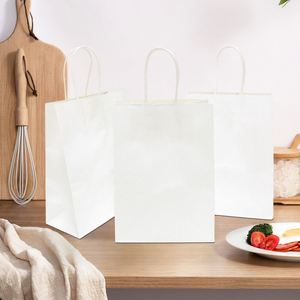 Sac en papier kraft brun en gros, acceptant l'impression personnalisée, sac cadeau en stock, sac de courses à poignée torsadée pour la restauration rapide à emporter - Product Image 6