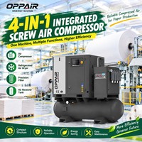 Compresseur d'air à vis 4-en-1 fiable pour la production papier, 15 kW 20 CV 16 bars, PM VSD avec réservoir de 500 L, sécheur et filtre