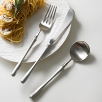 Ensemble de couverts rétro en acier inoxydable 304, faits à la main, écologiques, compatibles lave-vaisselle, couteau, fourchette, cuillère, formes spéciales pour glace, dessert, gâteau