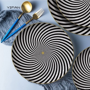 Fine Bone China 4pcs Plate Set Art Decor <b>Dinnerware</b> Modern Dinner Set Dessert Dinner Plate Turkish <b>Dinnerware</b> for Wedding - Product Image 4