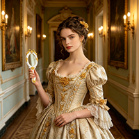 Miroir de maquillage classique pour femme, élégant, rétro, style Art Déco, avec cadre en résine plastique, pour coiffeuse de mariage