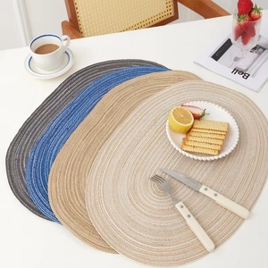 Recyclable Waterproof Non-Slip Woven Tray Placemat Color PP Oval Round <b>Table</b> <b>Mat</b> & Pads - Product Image 4