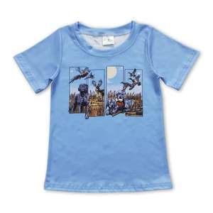 เสื้อยืดแขนสั้นลายพิมพ์สัตว์สำหรับเด็กผู้ชาย พร้อมส่ง ลายสุนัขล่าสัตว์ เป็ด กวาง ตกปลา - Product Image 5