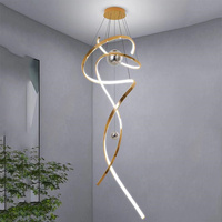 Suspension linéaire moderne et simple à LED dimmable, personnalisable pour salon, escalier, hall d'hôtel, salle à manger