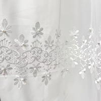Élégants Rideaux de Fenêtre Voile Brodés à Motif Floral pour Chambre à Coucher et Salon, Textile de Décoration Maison Blanc