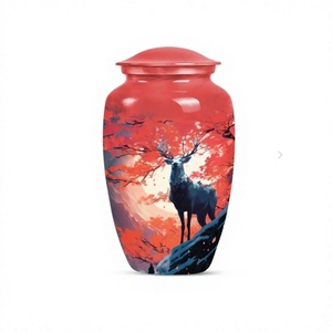 Venta caliente gran urna de ciervo rojo tributo-recuerdo de cremación para urna masculina adulta con bolsa de terciopelo gratis - Product Image 1