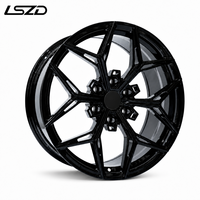 Jantes LSZD 20x9 Flow Formed 6x139.7 ET12 Noir Brillant Géométriques pour Ranger Hilux D-Max Fortuner