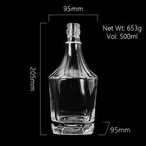 Bouteille de brandy de 500 ml, bouteilles en verre à long col pour whisky, vodka, rhum, <span class=keywords><strong>gin</strong></span>, tequila, liqueur - Product Image 5