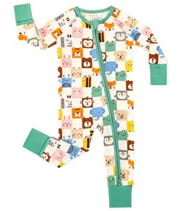 Custom Animal Print Bamboo <strong>Baby</strong> Pajamas Onesie <strong>Winter</strong> Organic Cotton Boy <strong>Clothes</strong> Wholesale Soft 2-Way Zipper <strong>Baby</strong> Rompers - Product Image 4