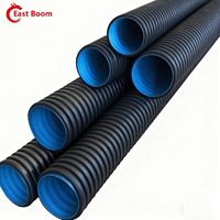 Tuyau ondulé en PEHD de grande taille professionnel DN315 DN400 DN500 DN600 DN800 DN1000 pour évacuation des eaux usées, haute résistance à la pression